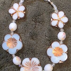 Elegant Floral Necklace with Gold Accents